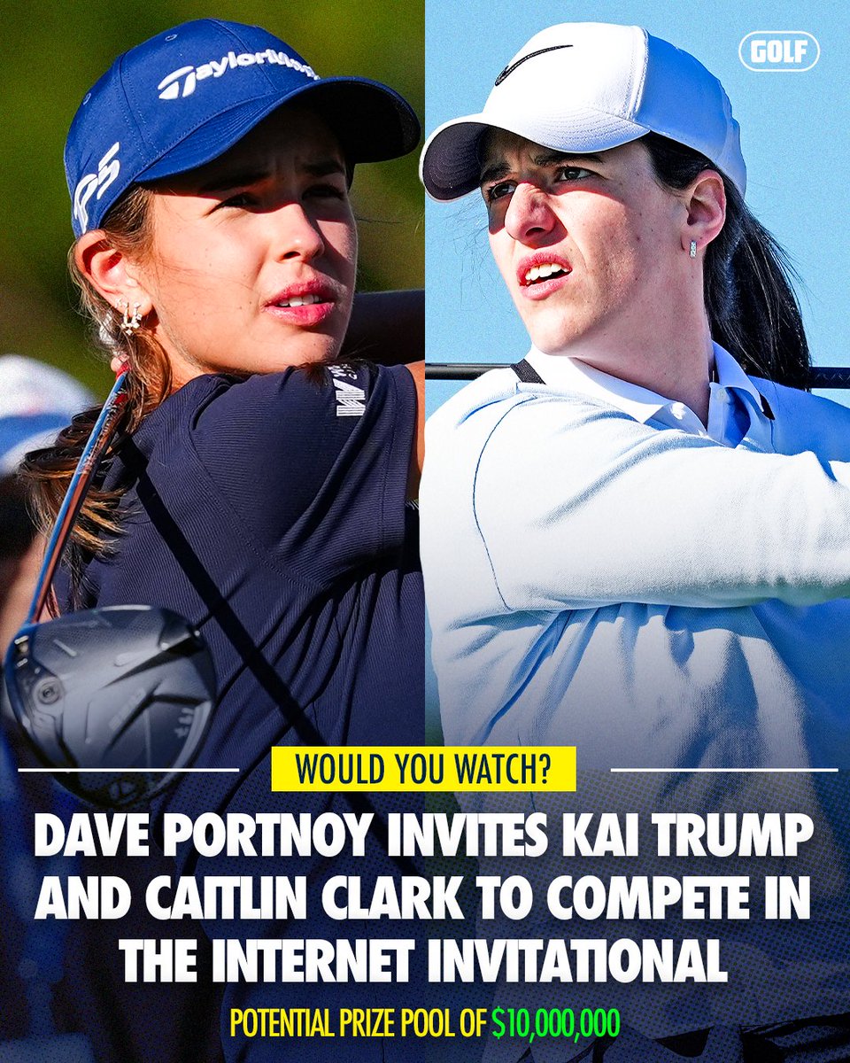 GOLF_com's tweet image. Dave Portnoy wants Kai Trump and Caitlin Clark to compete in the 2026 Internet Invitational.

Would you watch?