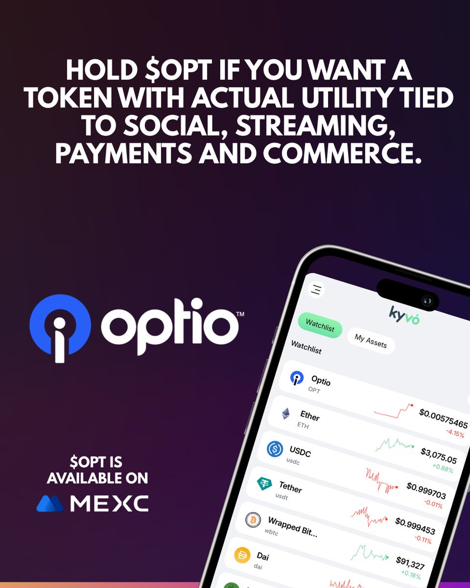 Optiocommunity's tweet image. Hold $OPT if you want A TOKEN WITH ACTION UTILITY tied to social, streaming, payments and commerce.

optio.community

#OPT #Parler #Crypto