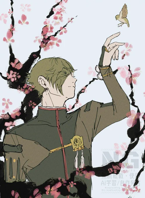 お題「お題なしフリー」 #鶯丸版深夜のお絵描き60分一本勝負