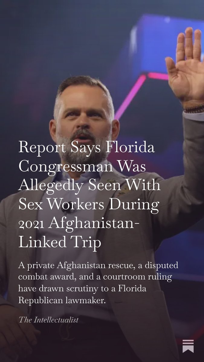 highbrow_nobrow's tweet image. Report Says Florida Congressman Was Allegedly Seen With Sex Workers During 2021 Afghanistan-Linked Trip

🚨Representative Cory Mills, Republican of Florida, is the subject of a newly reported account published by the outlet NOTUS alleging that he was seen with sex workers during…