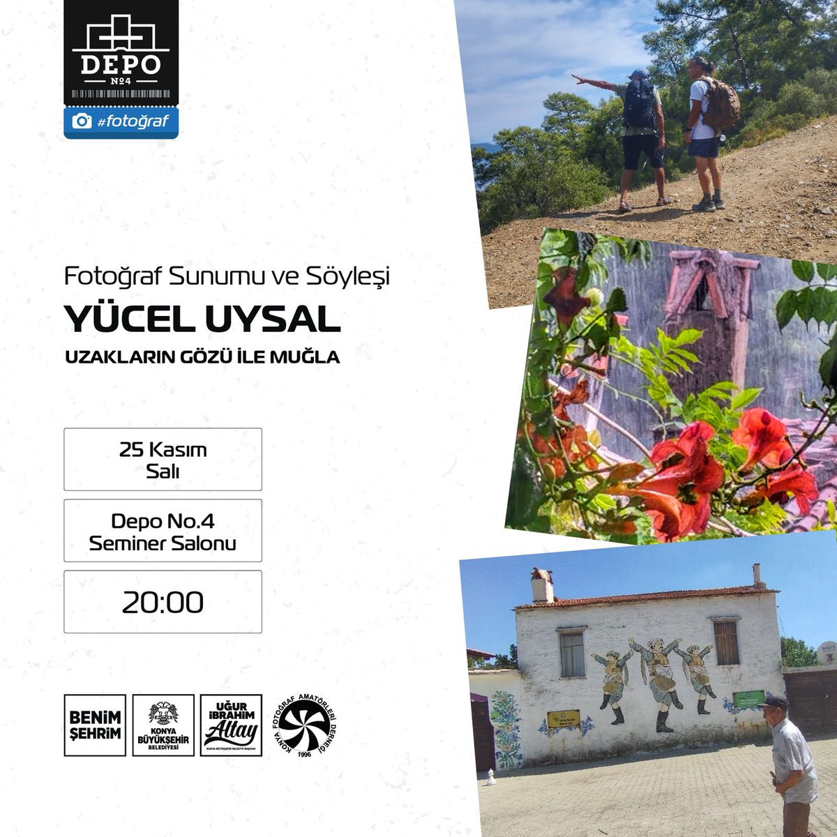 Depo No.4'te, 25 Kasım Salı akşamı saat 20.00’de Yücel Uysal ile "Uzakların Gözü İle Muğla" isimli fotoğraf sunumu ve söyleşisinde birlikte olacağız.
Aynı zamanda bir bisiklet tutkunu olan Yücel Uysal'ın bu güzel sunum ve söyleşisine siz değerli sanat severleri davet ediyoruz.