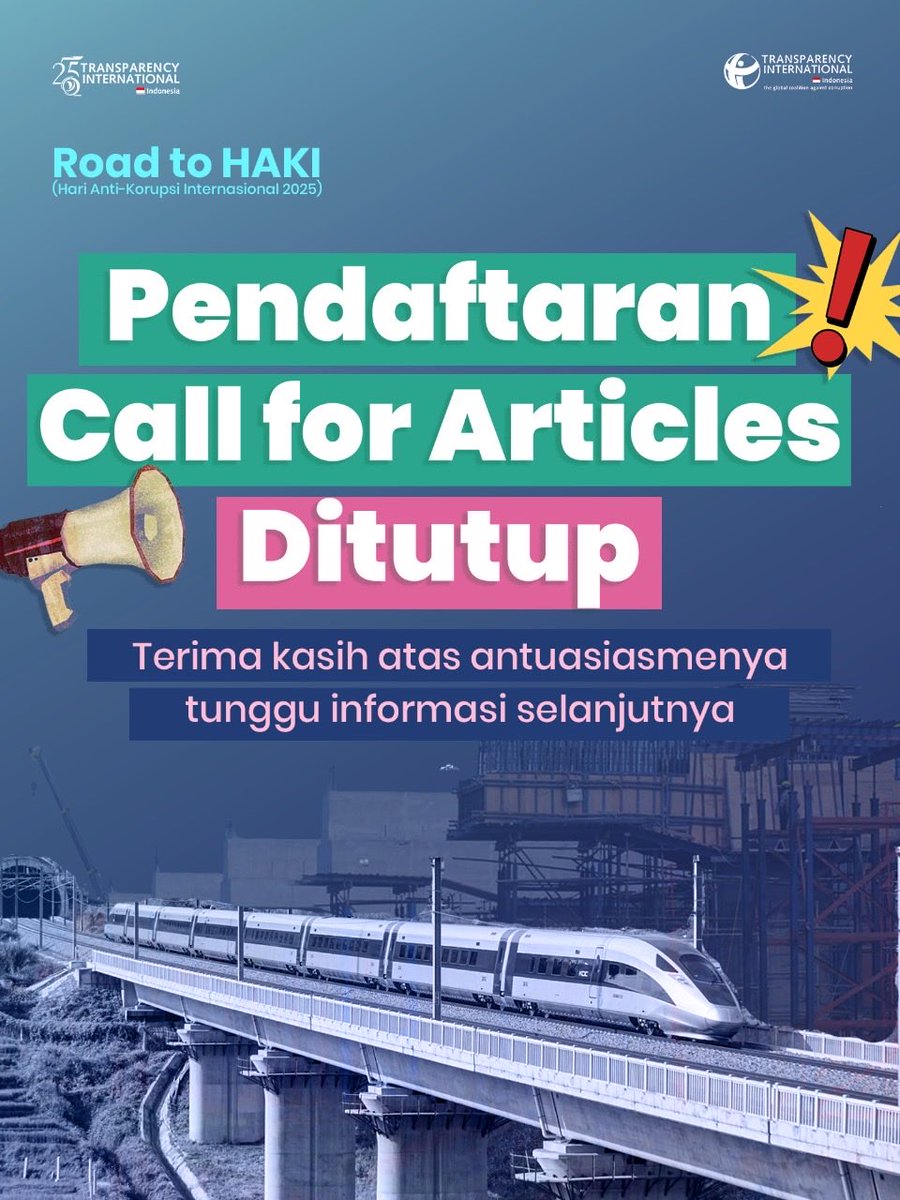 Terima kasssiiiii semua yang sudah kirim artikel. 
Saat ini, artikel yang masuk sedang kami kurasi. Mohon menunggu hasilnya ya! Hasilnya segera akan kami kabarkan. 

Nuhun pisaaan yaaa gays 🙏🏽🔥