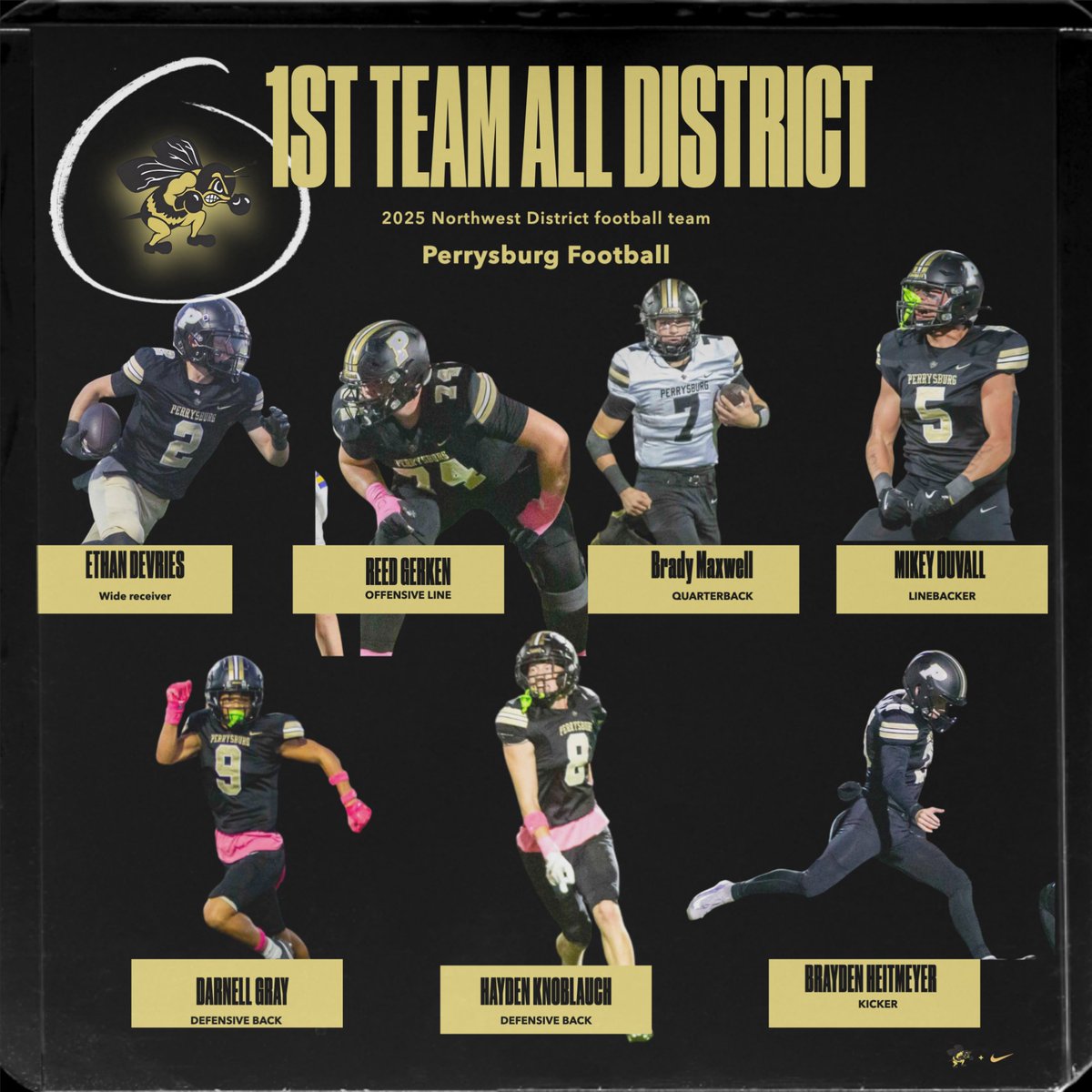 The awards and accolades continue to trickle in for our guys! 
Ethan Devries- WR
Reed Gerken- OL
Brady Maxwell-  QB
Brayden Heitmeyer- K
Michael Duvall-  LB
Darnell Gray- DB
Hayden Knoblauch- DB

<a href="/dirk_conner/">Dirk Conner</a>
<a href="/mkeward/">Mike Ward</a>
@pburgathletics