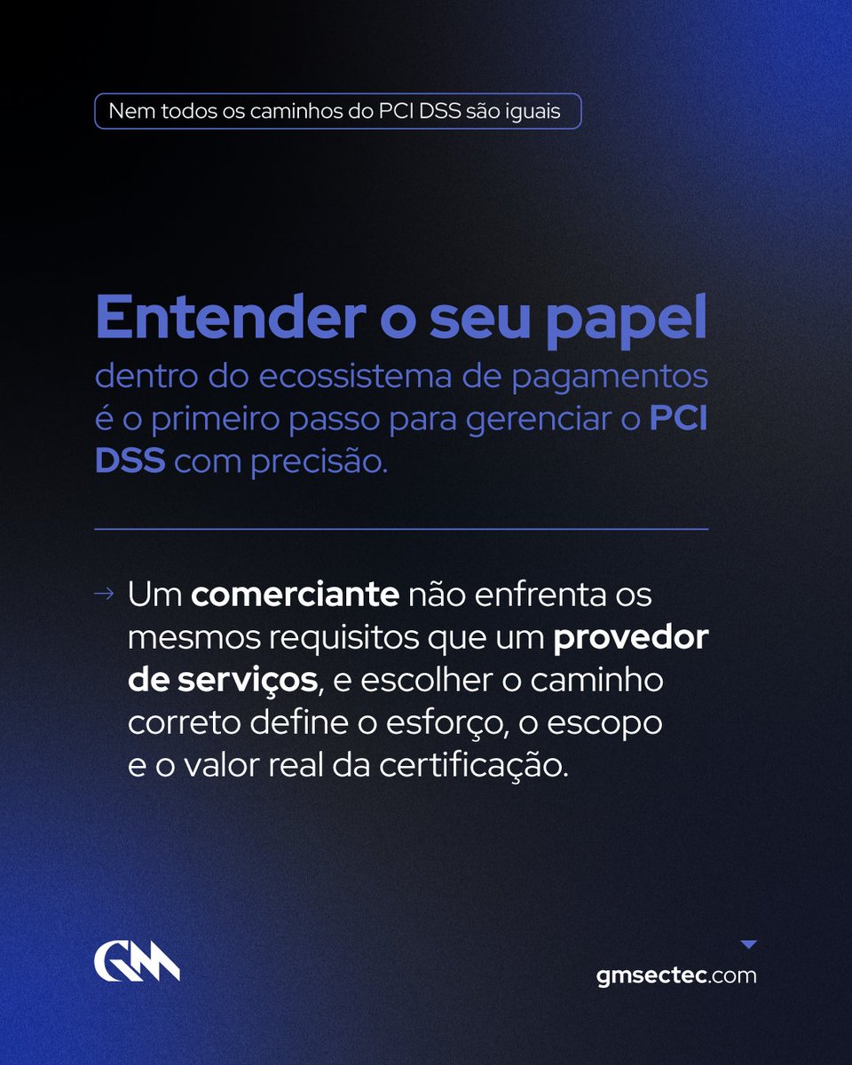 gmsectec_bra's tweet image. 🔎 Identificar corretamente se você é um comerciante ou um provedor de serviços evita custos desnecessários, reduz retrabalho e garante que o esforço de conformidade realmente gere valor para o negócio.

#PCIDSS #SegurançaDePagamentos #MeiosDePagamento