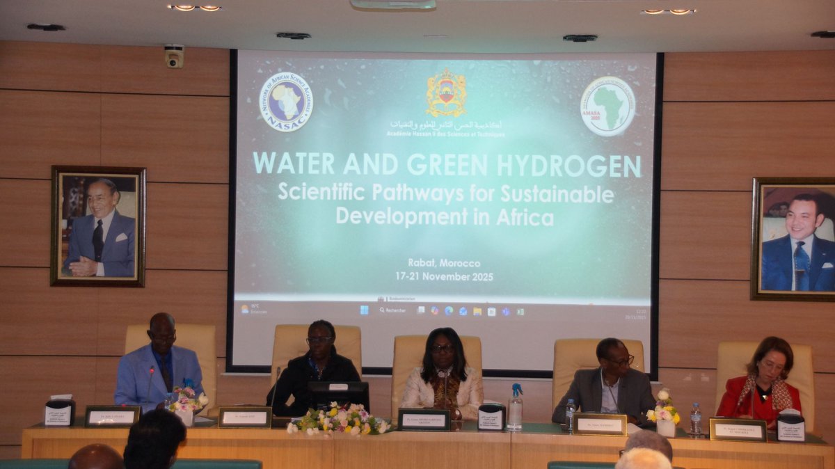 NASAConlineOrg's tweet image. Day 2 of AMASA 2025 in Rabat, Morocco — engaging discussions on Water &amp;amp; Green Hydrogen for Africa’s sustainable future.
#AMASA2025 #Water #GreenHydrogen #SustainableDevelopment #Rabat #Morocco #ScienceForAfrica