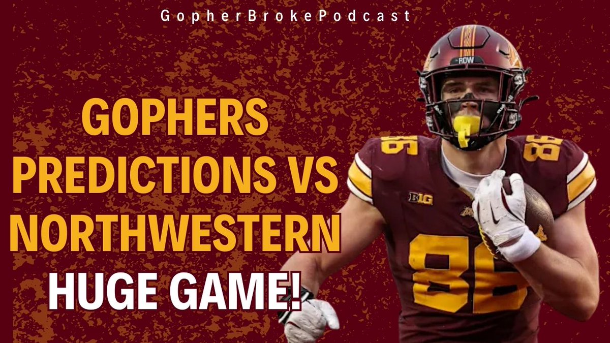 🚨NEW EPISODE🚨

〽️B1G Predictions for week 13

〽️Breakdown of this week's #Gophers opponent - Northwestern 

〽️Predictions for Minnesota vs Northwestern 

〽️"I Just Can't" #Iykyk

Like/Follow/Subscribe and show other MN fans!