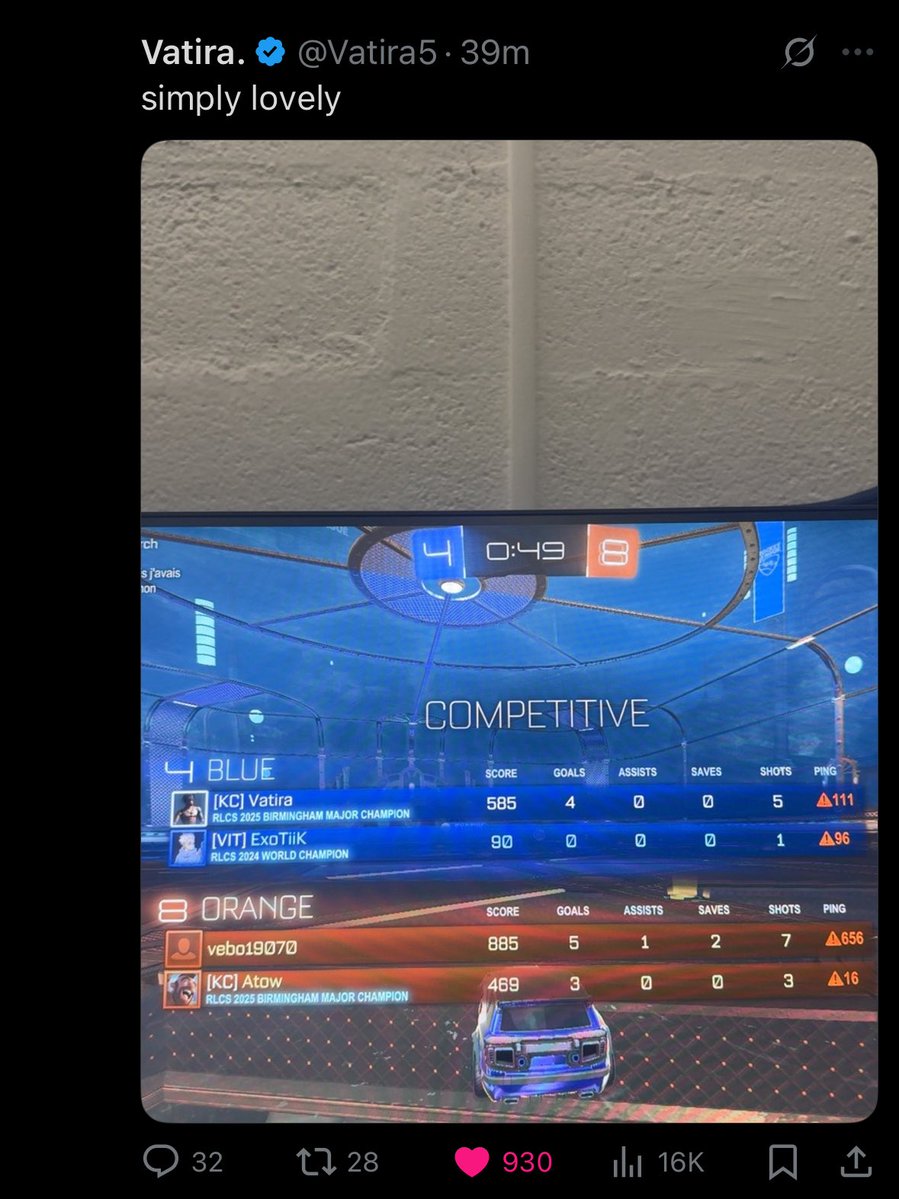 TheBopPops's tweet image. Even after the update, Zen and Vatira and other pros are still dealing with DDOSing in their ranked games

With RLCS this weekend, these pros can’t even properly practice when there’s a whole LAN on the line

What’s happened to our beautiful game 💔