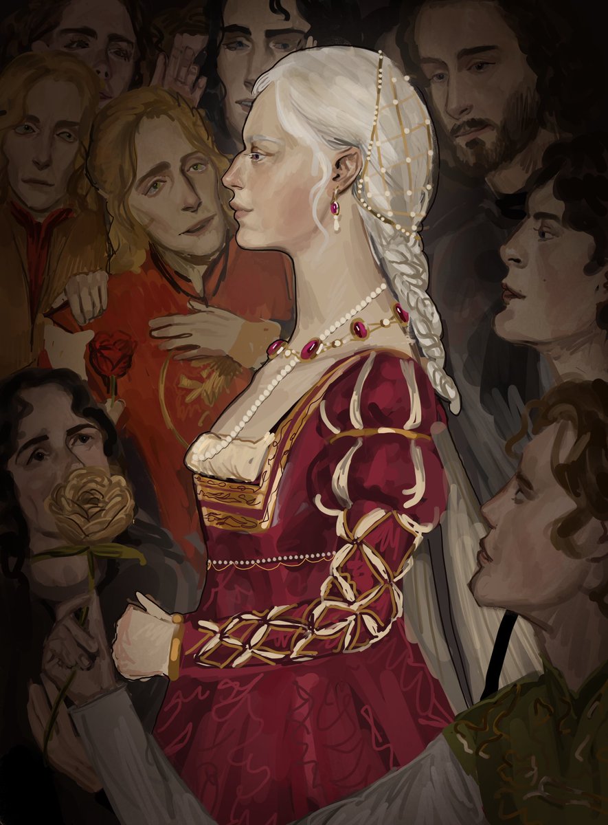 princess rhaenyra and her suitors
#asoiaf #fanart
