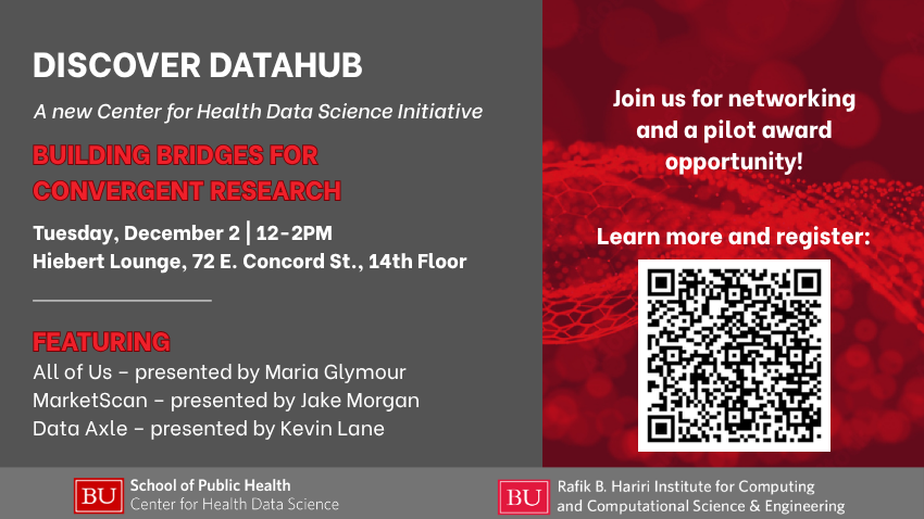 BU_Computing's tweet image. Networking and a pilot award opportunity await at the Discover Data Hub event! Register now to save your spot: spr.ly/60127cSCQ.