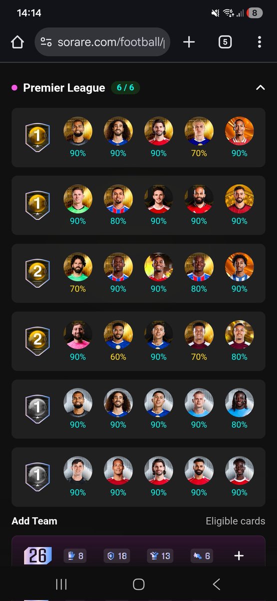 TradingMethodz's tweet image. Im Starting to gain quite a gallery on @Sorare 

Nearly at a point where im content with my lineups now! 

But what is next when I am finally happy .. go into rare ? 😂