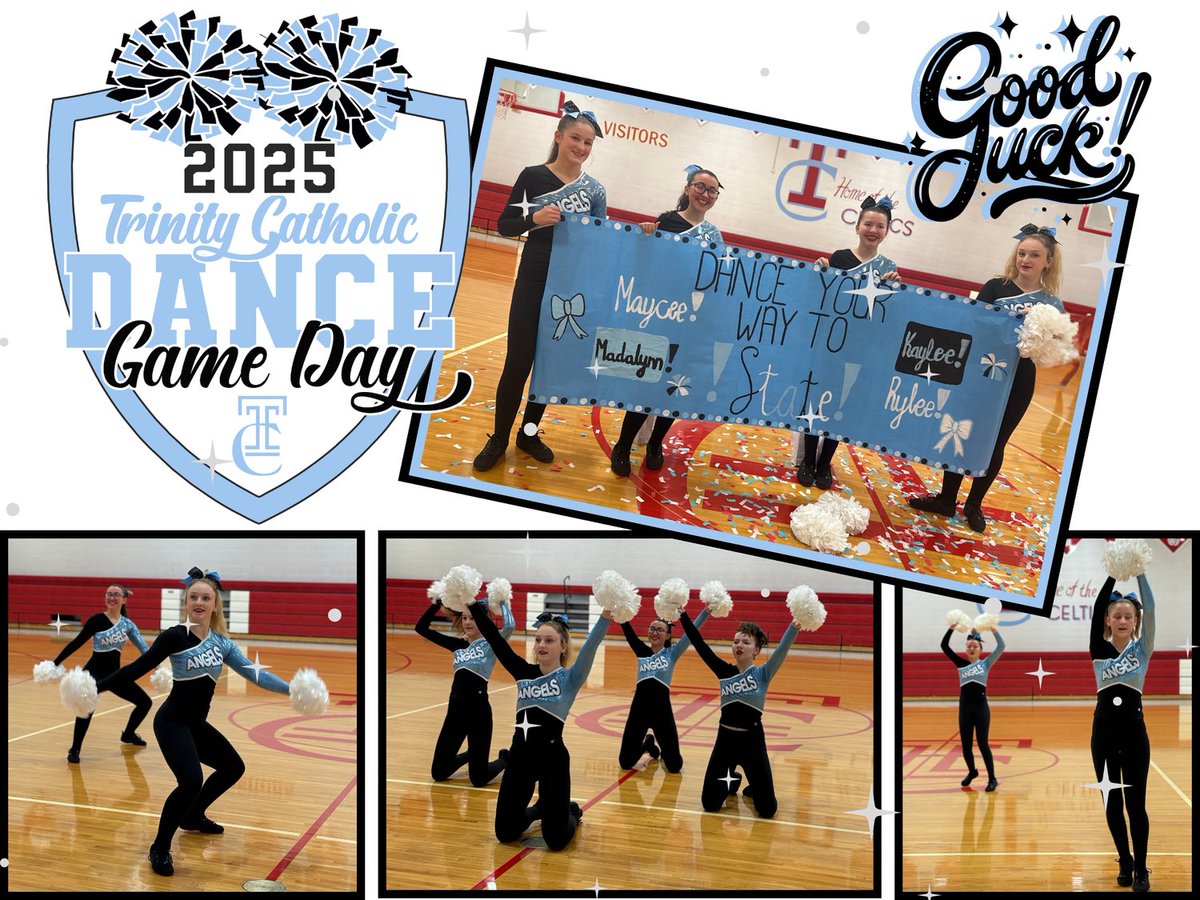 Good Luck to the Trinity Catholic Angels Dance Team as they are getting ready to take the floor at the KSHSAA GAME DAY State Showcase today!