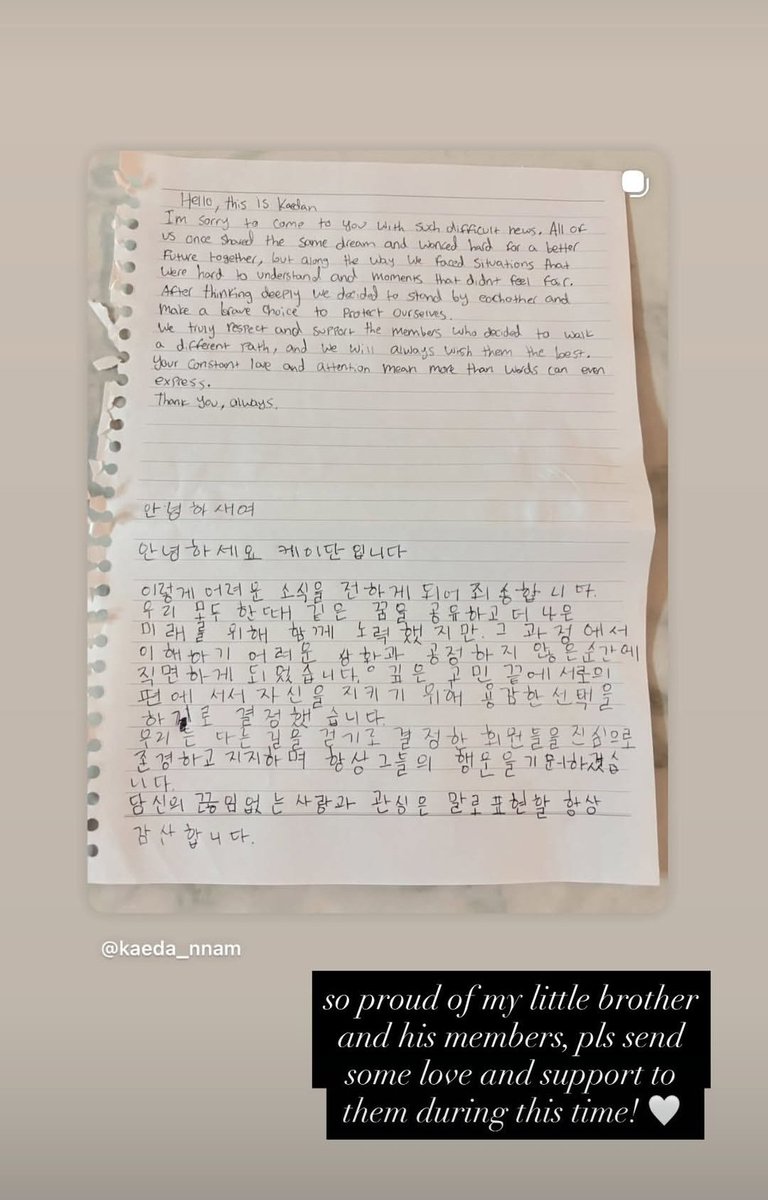 CAINOSURE's tweet photo. Kaedan's sister repost kaedan's post today on her igs

"So proud of my little brother and his members, pls send some love and support to them during this time! 🤍"

Thank you kaela for always supporting kaedan along with fantasy boys 🤍

#FANTASYBOYS #KAEDAN #케이단 https://t.co/x6jd4Mzu55