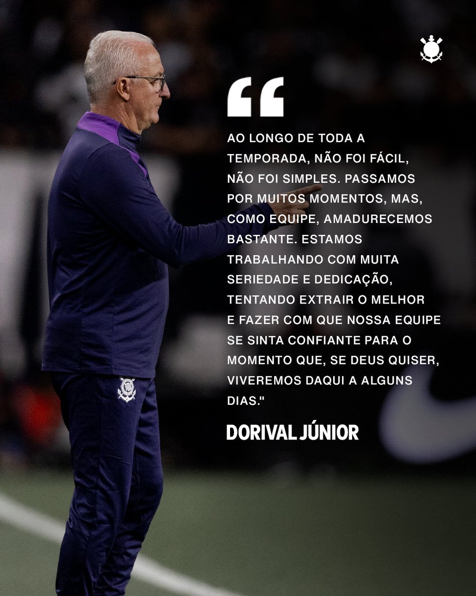 Corinthians's tweet photo. Fala, Dorival! 💬

#VaiCorinthians https://t.co/IWRvXRcuRd