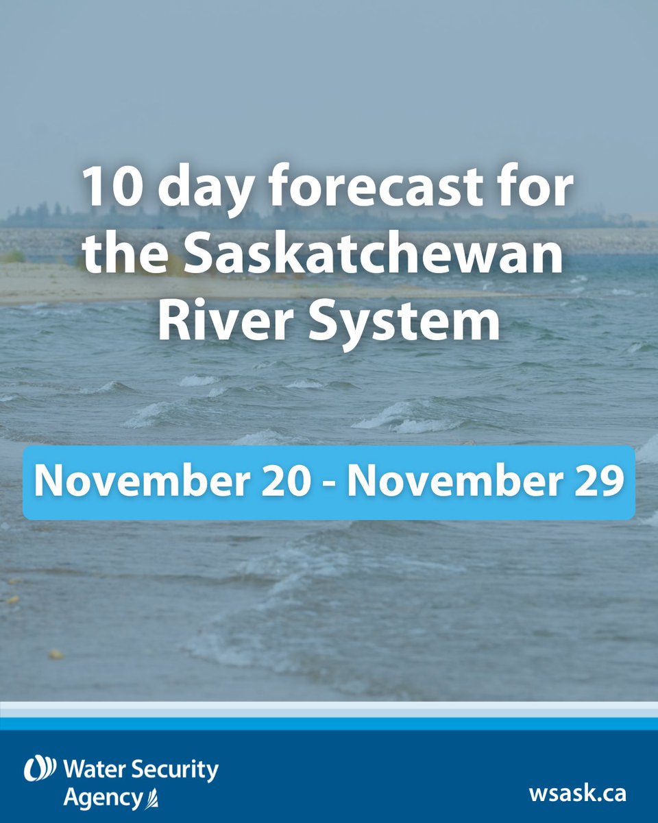 WSASK's tweet image. View the latest 10 day forecast for the Saskatchewan River System on our website: wsask.ca/recreation-env…
