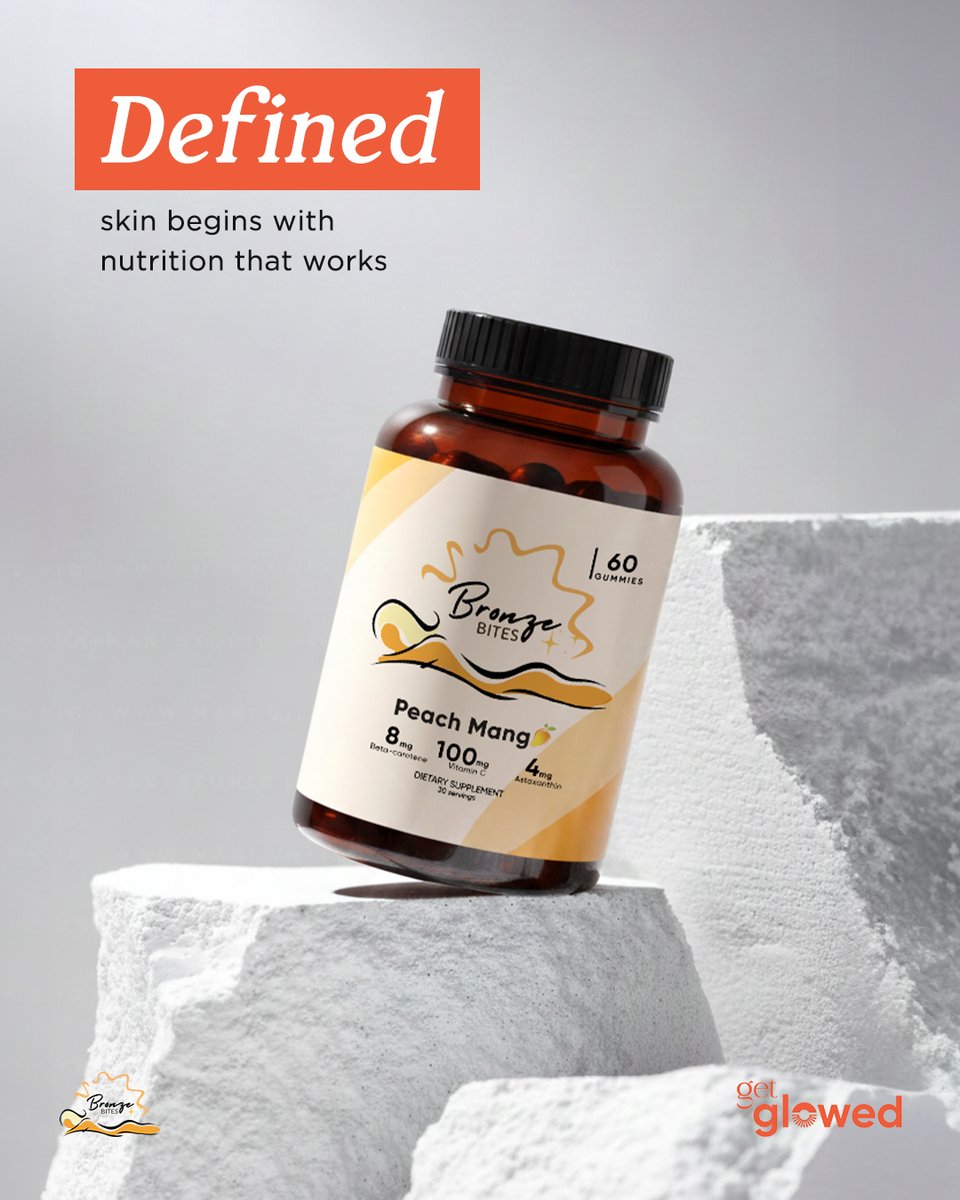 bronzebites's tweet photo. ✨ Healthy, defined skin starts from within ✨
If your glow feels dull or uneven, it’s usually not your skincare — it’s your nutrients. That’s where Bronze Bites come in.
Packed with:
🍑 Beta-Carotene (8mg) – supports natural pigment + helps your skin respond better to sunlight
🍑 Vitamin C (100mg) – boosts collagen + protects against free-radical damage
🍑 Astaxanthin (4mg) – one of the most powerful antioxidants for smoothing, brightening, and reducing inflammation

These gummies don’t just help you tan beautifully…
They help your skin look healthier, clearer, and more radiant every day.
No fake tan. No streaks.
Just real nutrition → real glow.
✨ Defined skin begins with what you feed it. ✨
—
 Buy 2 Get 1 FREE + Free Shipping
Limited time only 💛
Learn more: https://t.co/pRlMD0Au0v