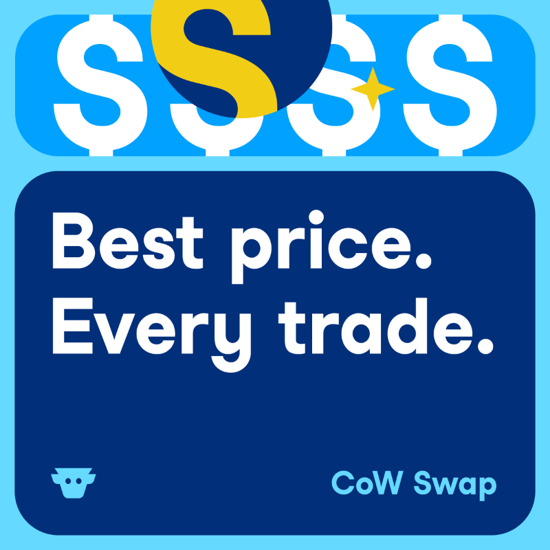 CoWSwap's tweet photo. Why are you still overpaying to swap?