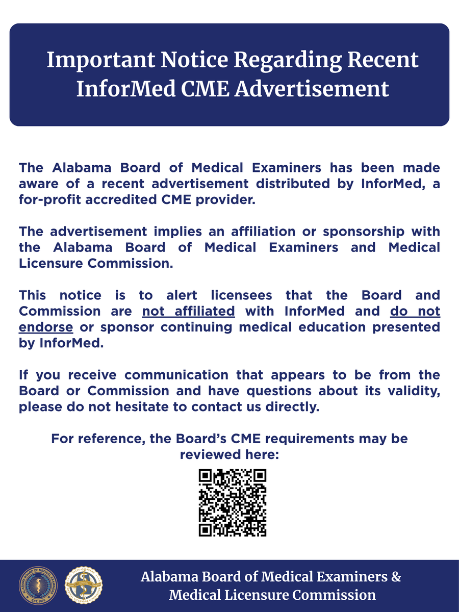 AL Board of Med Examiners & Licensure Commission tweet media