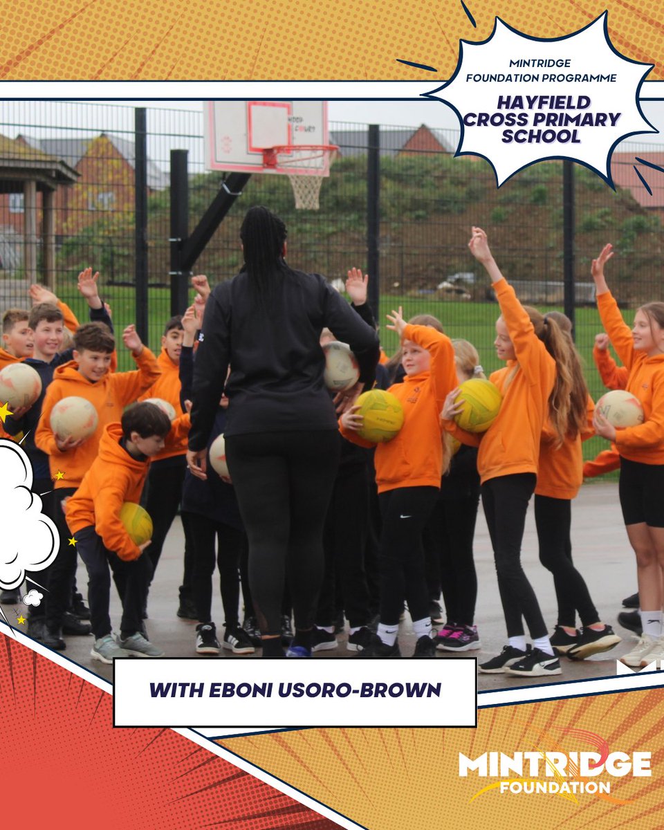 MintridgeFDN's tweet photo. Another incredible Mintridge Programme at @hayfield_cross, this time with our Mintridge Ambassador @EboniBChambers!
School assembly, coaching with yrs 5&6 and Q&A's with yrs 1&2, Energy and enthusiasm matched all the way.
#MintridgeProgrammes #TeamMintridge https://t.co/YEcMuCGHFc