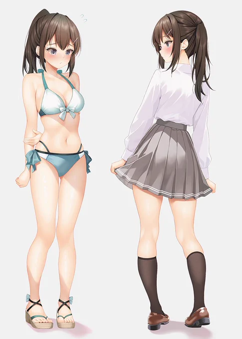 普段の学校の制服・お気に入りの水着姿