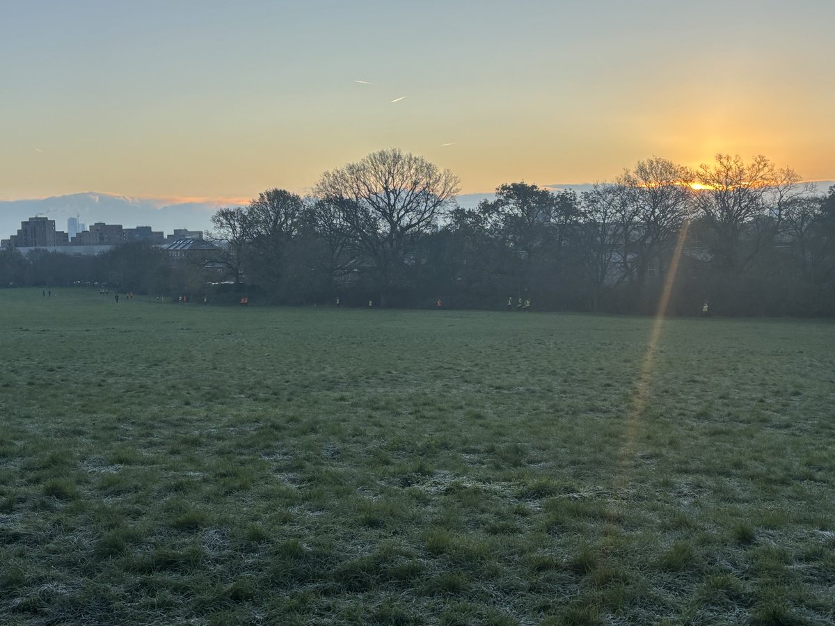 HHS running club on a cold winters morning beautiful sunrise and 47 dedicated students !!!