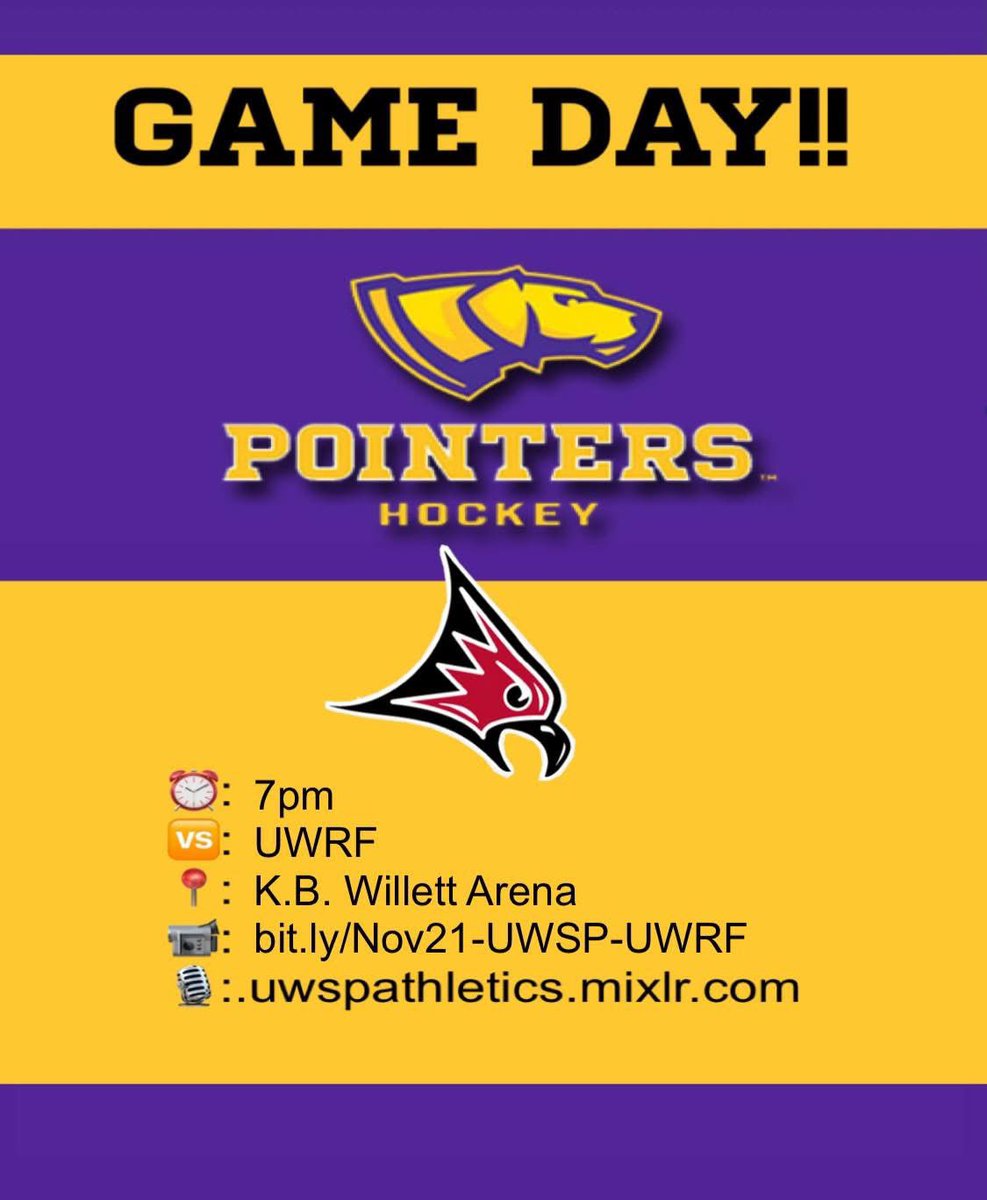 It all starts with The Pointer Hockey Pregame Show at 6:40p <a href="/Tweaver19/">Tom Weaver</a> and I will break down tonight’s matchup, news and notes from the D3 hockey world.  Please join us on our digital platform! ⬇️⬇️