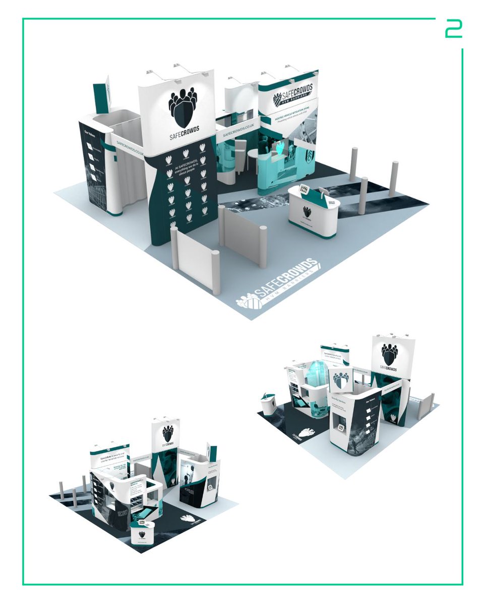 Quadrant2Design's tweet image. Unique 7m x 8m island #exhibition stand for Safecrowds.

The stand features :
- High-level Branding
- Rotating Backlit Header
- Walkthrough Feature
- Illuminated Showcase with Tablet Holder
- Branded Counter
- Colour Changing Edge Lit Acrylic Showcase
- Backlit Icons
-…
