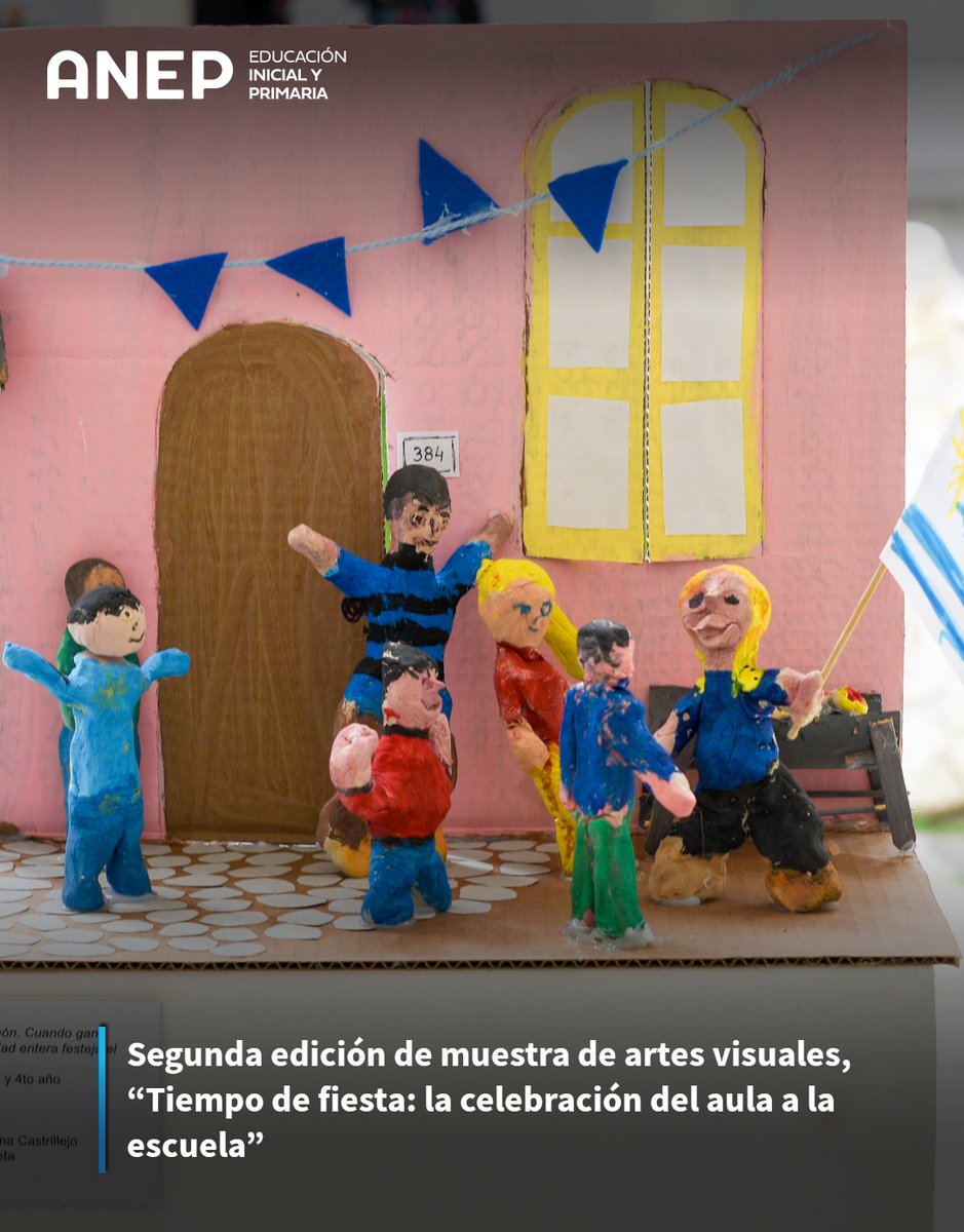 Exposición “Tiempo de fiesta: la celebración, del aula a la escuela”, una muestra de obras realizadas por escuelas y jardines de infantes de Montevideo Oeste y Centro. 

Iniciativa impulsada por la Inspección Nacional de Educación Artística.

🌐 Nota: dgeip.edu.uy/prensa/5361-se…