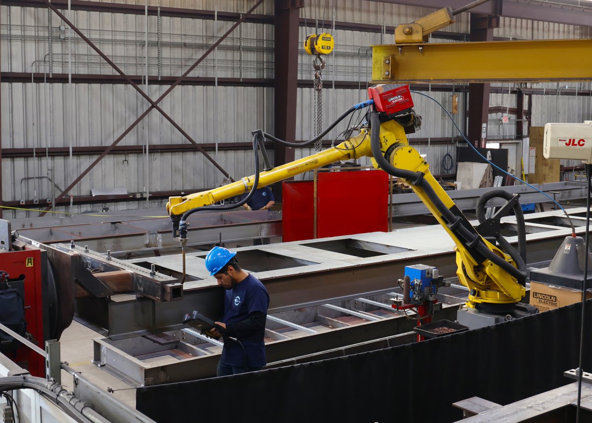 emiproductshtx's tweet image. A batch of data center skids are in full production. They’re fitted, staged, and robotically welded.
#solutiondriven #skids #robotics #structuralsteel