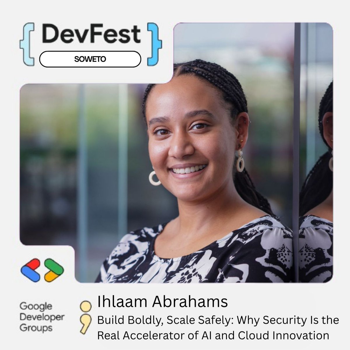 GdgSoweto's tweet photo. Get ready to level up!  DevFest Soweto is packed with deep-dive sessions, career hacks, and the latest in AI, Cloud, and security. It's a full day of tech brilliance and networking. See you there!  #DevFestSoweto #TechEvent #Developers #Soweto #GDG https://t.co/86POhzGnnQ
