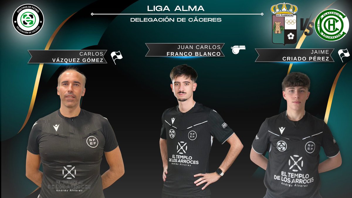 FutbolArbitros's tweet photo. 📢| Designaciones de este fin de semana.

#LigaAlma 

🧑‍⚖️ Javier Salgado Holgado
👨‍⚖️ Juan Carlos Franco Blanco
👨‍⚖️ Alejandro Mateo Holgado
👨‍⚖️ Raúl Donoso Mangas

🍀Mucha Suerte al equipo arbitral 🍀 https://t.co/5ui9w4wQUN