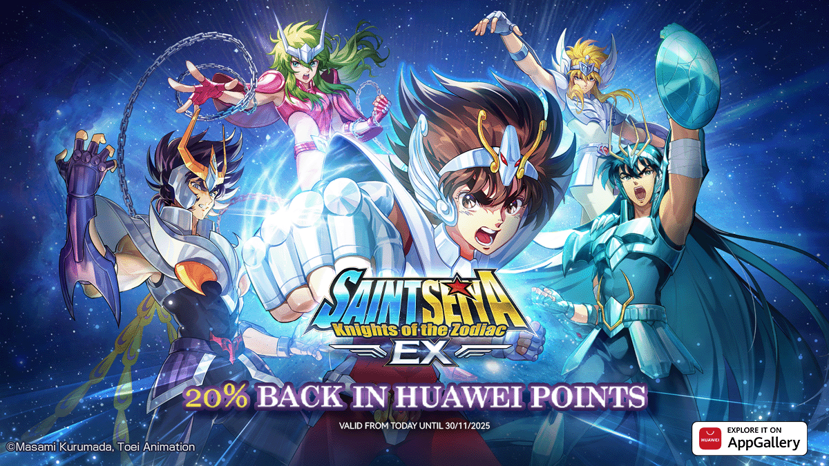 Saint Seiya EX is live! ✨
A full 3D strategy card game where every character can evolve to SSR. Awaken your Cosmo &amp; Protect Athena!
🔥 20% back in Huawei Points (valid now–30/11/2025)
💬 Join the community + get exclusive offers:
 👉 discord.gg/XmNDeXeFfq
#AppGallery