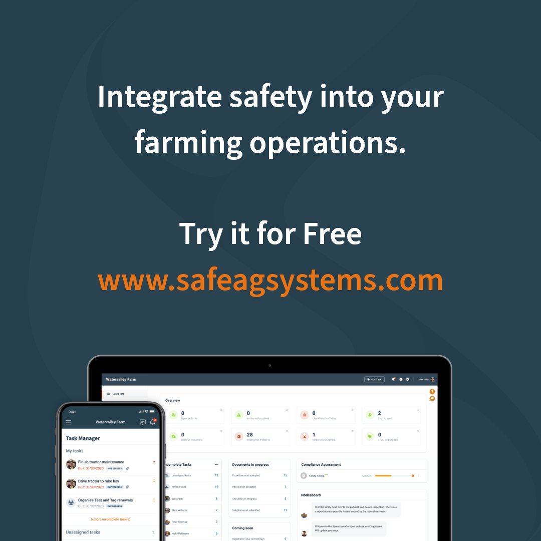 SAS_Canada's tweet photo. Safety isn’t a side task, it’s part of the operation. 🛠️🌾

From pre-start checks to incident reporting, Safe Ag Systems helps you embed safety into your daily workflow.

Make safety second nature on your farm.
Start your 7-day free trial today
https://t.co/eQpvCkTaDU https://t.co/YRnrAa0RbO