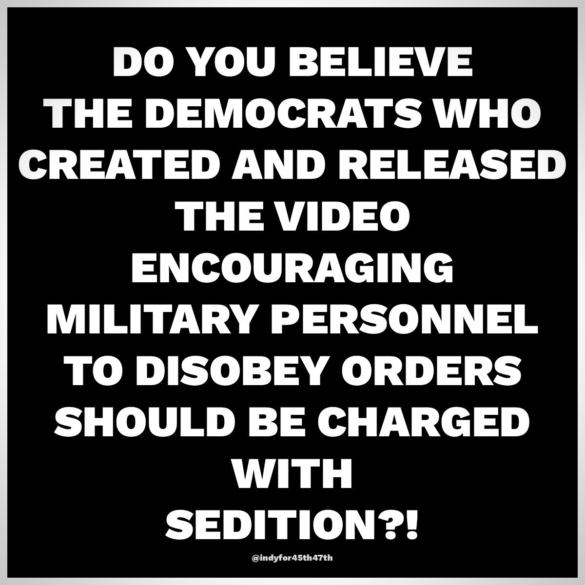 indyfor45th47th's tweet image. YES or NO?!