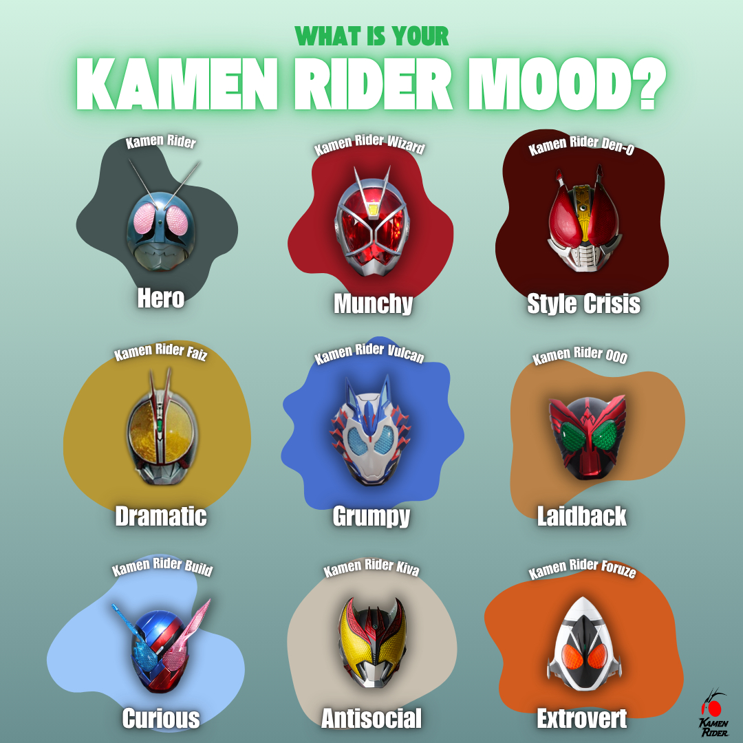 KamenRider_EN's tweet image. What &quot;Kamen Rider mood&quot; are you feeling today?
Tell us in the comments below!

#KamenRider #currentmood