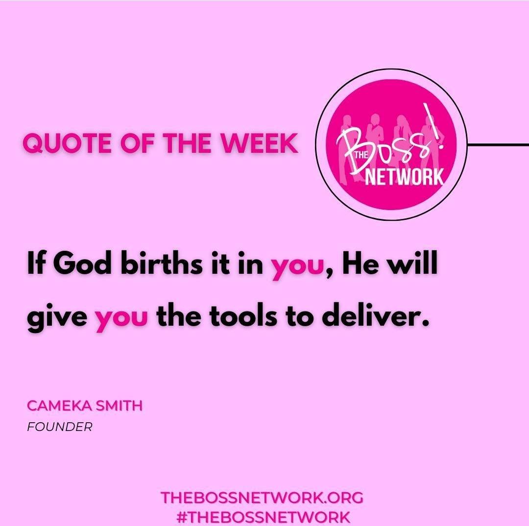 When God instills a vision in you, He equips you with everything you need to bring it to life. #BOSSBeliever