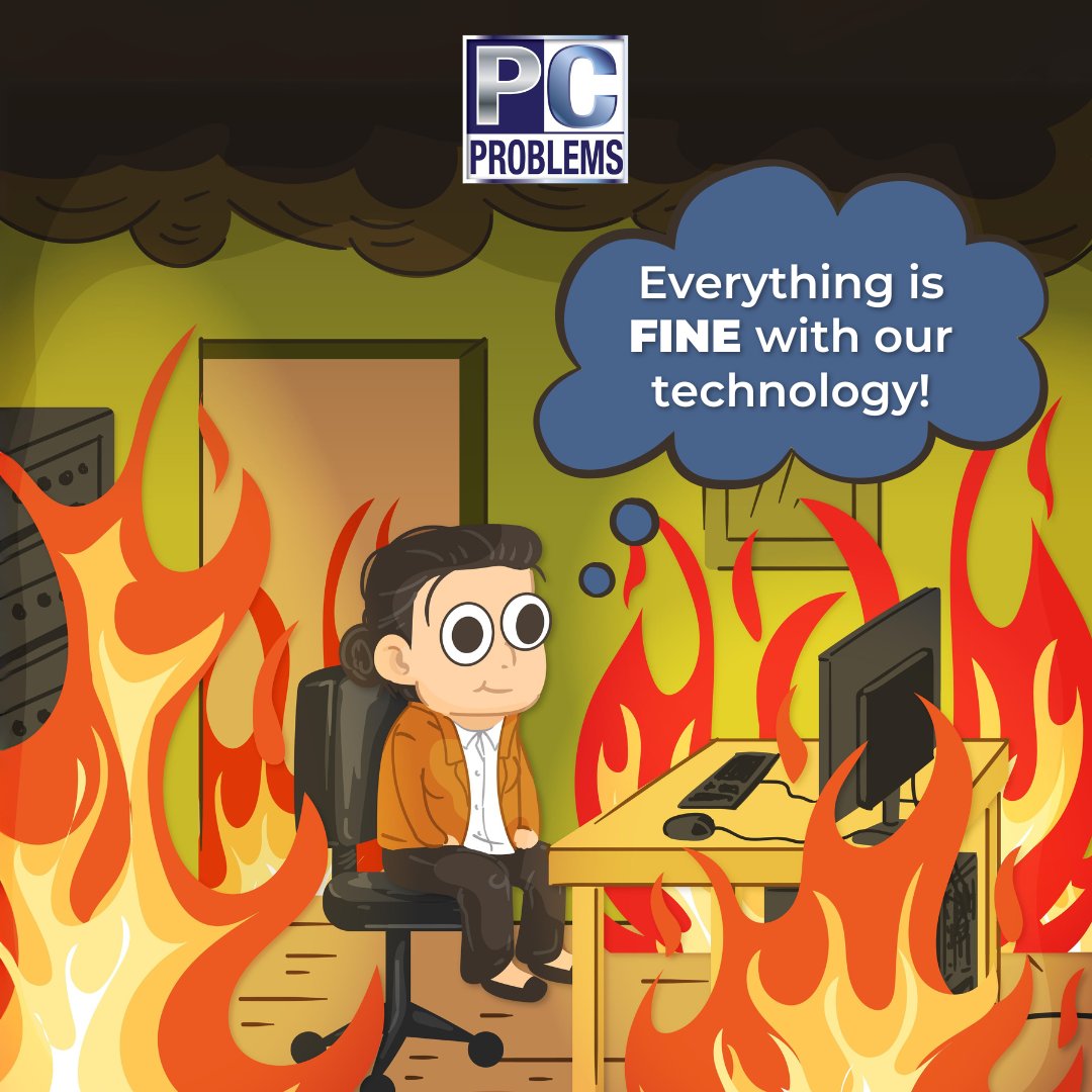 pcproblems_nj's tweet image. When your IT is a total disaster but you’re pretending it’s fine 😅 Don’t wait for the flames to spread, our experts can help you get your technology back under control. 

#PCProblems #ITSupport #TechSolutions #ManagedIT #BusinessContinuity #Cybersecurity #TechHelp