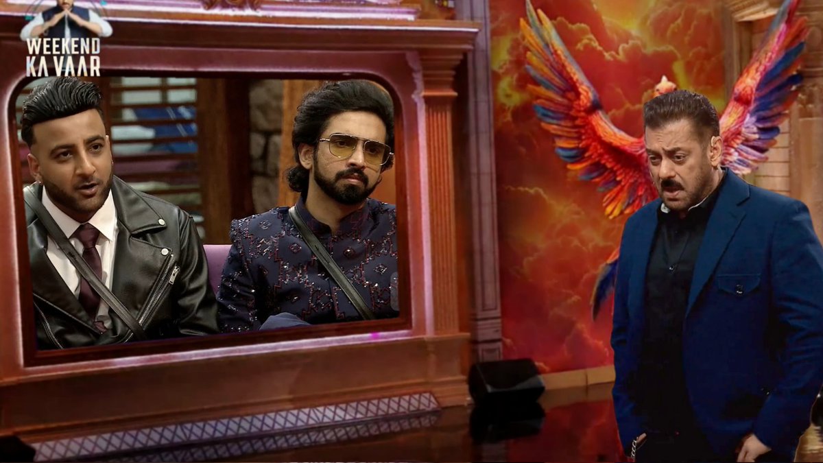 akhbarbani's tweet photo. 🚨 WEEKEND KA VAAR UPDATE 🚨
Salman Khan ne Amaal Mallik aur Shehbaaz ko pool mein bina mic baat karne par sunaya 😳
Bilkul wahi galti jo Ashnoor aur Abhishek ne ki thi!
#BiggBoss19 #SalmanKhan #AmaalMallik #ShehbaazBadesha https://t.co/HtBJyPzQRb