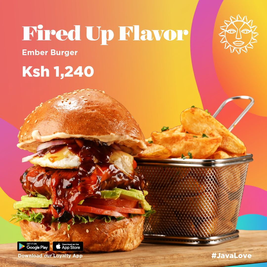 SouthfieldMall's tweet image. Turn up the heat with the @javahouseafrica Ember Burger! 🔥🍔
Juicy, smoky, and packed with bold flavor — every bite is a fiery delight you won’t forget! 🔥✨ #JavaLove #SouthfieldMall