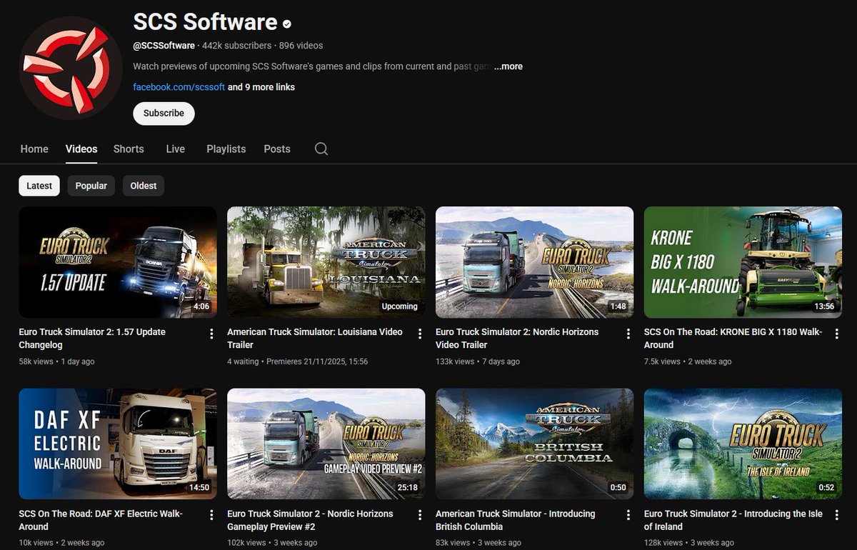 SCSsoftware's tweet image. Have you checked out our YouTube channel recently? There are lots of great videos.... 👀

youtube.com/@SCSSoftware/v…