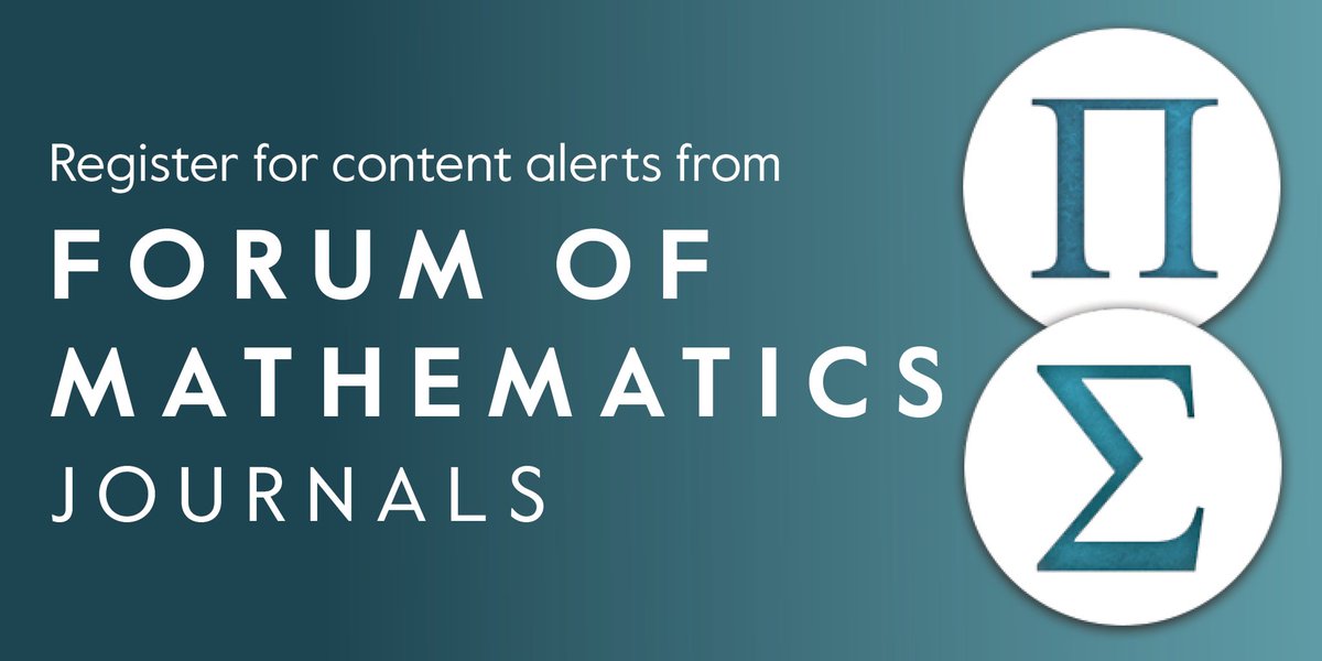 Sign up to receive regular content updates and the latest news from Forum of Mathematics, Sigma and Forum of Mathematics, Pi

✉️ cup.org/3K8GX2R

#ForumofMathematics