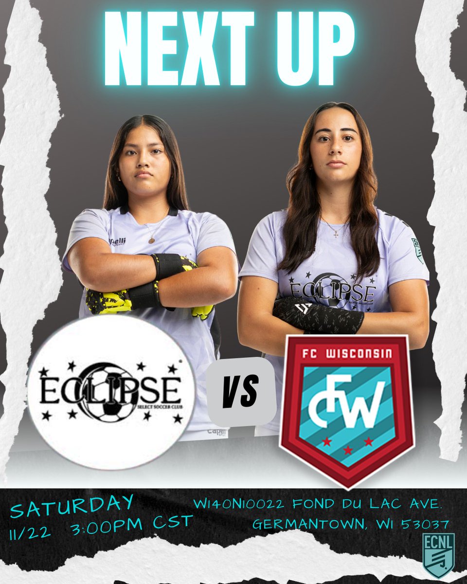 2008Eclipse's tweet image. Game day tomorrow 🆚FC Wisconsin
Locked in. Let’s go! 🖤⚽
⏰3:00PM CST   
📍Germantown, Wisconsin
@EclipseSelectSC @ECNLgirls