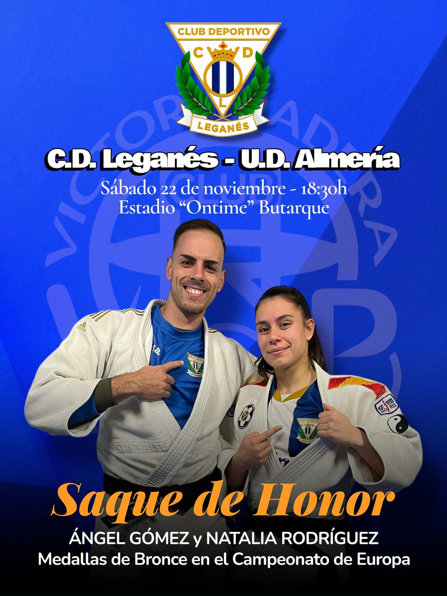 Muchas gracias una vez más al <a href="/CDLeganes/">C.D. Leganés</a> por dar difusión a nuestro deporte y, en especial, a nuestros deportistas, ¡medallistas internacionales y pepineros de cuna!

¡¡El sábado todo el mundo a Butarque!!