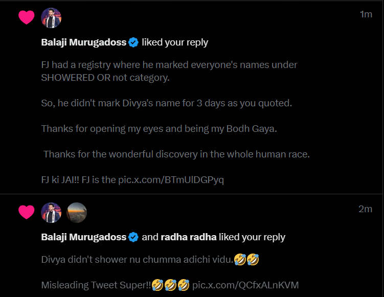 baloo_gro's tweet image. @OfficialBalaji Thanks for the likes. 

Please enter BB  as guest and make the LIVE &apos;ULTIMATE&apos; someday soon.

#BiggBossTamil9 #BiggBoss9Tamil #BalajiMurugaDoss