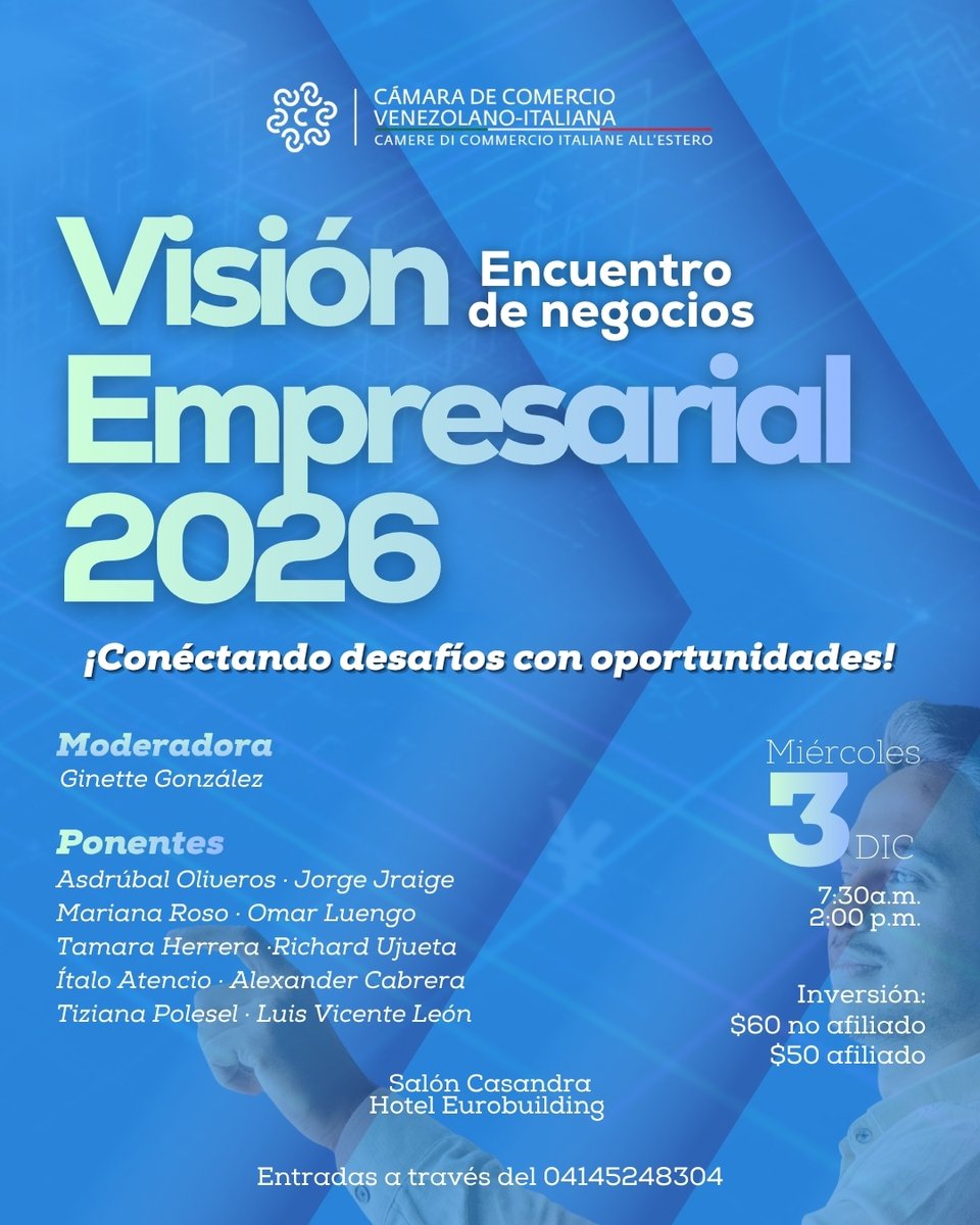 #VisiónEmpresarial2026 En este encuentro de negocios conocerás las tendencias económicas, financieras, comerciales y tecnológicas que marcarán el rumbo del próximo año de la mano de expertos y líderes empresariales. Link de registro: docs.google.com/forms/d/e/1FAI…