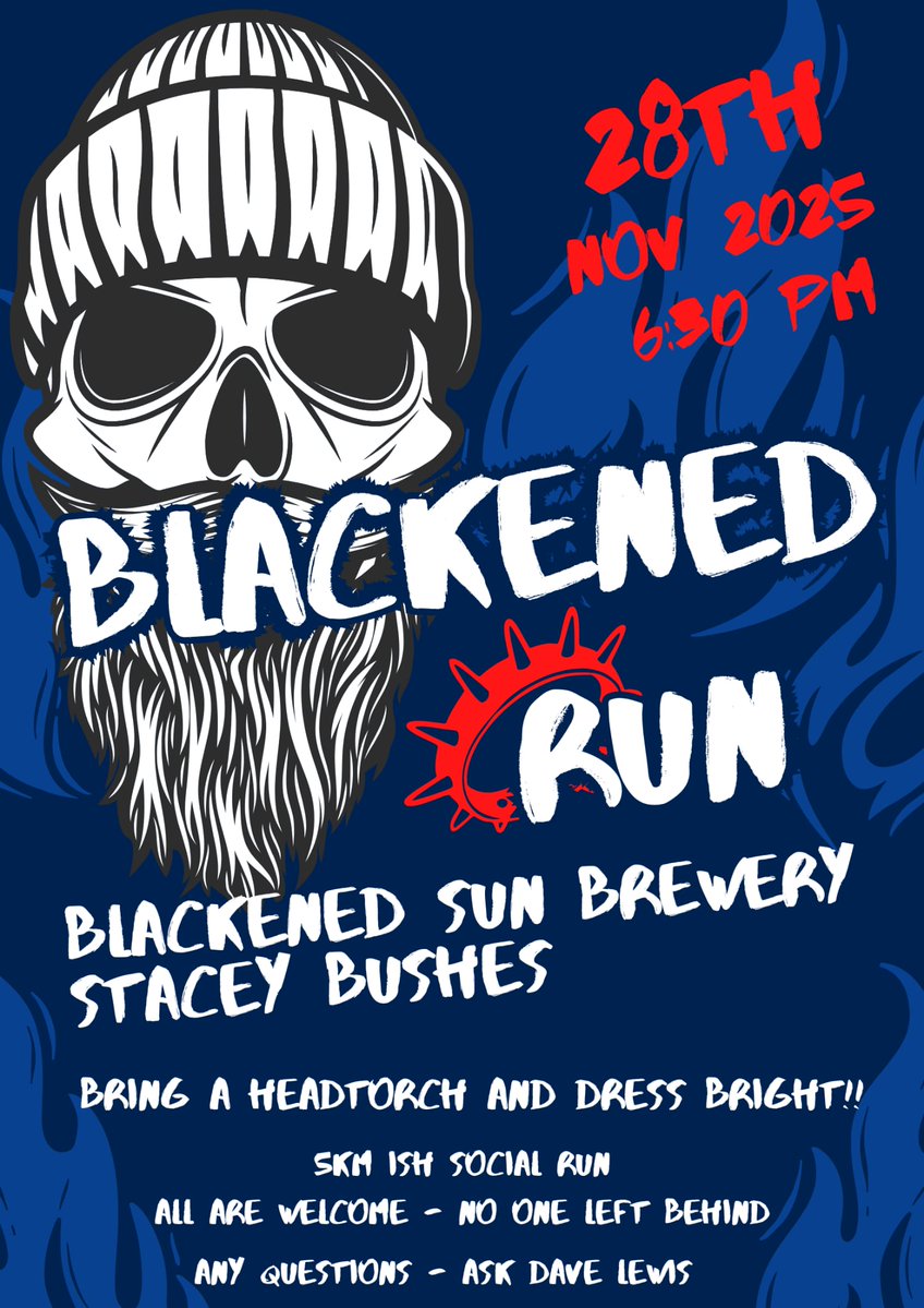 Our next Blackened Run is Friday 28th November from 6.30pm, everyone is welcome regardless of experience #run #runmk #runningevent #craftbeer #independentbusiness  #miltonkeynes