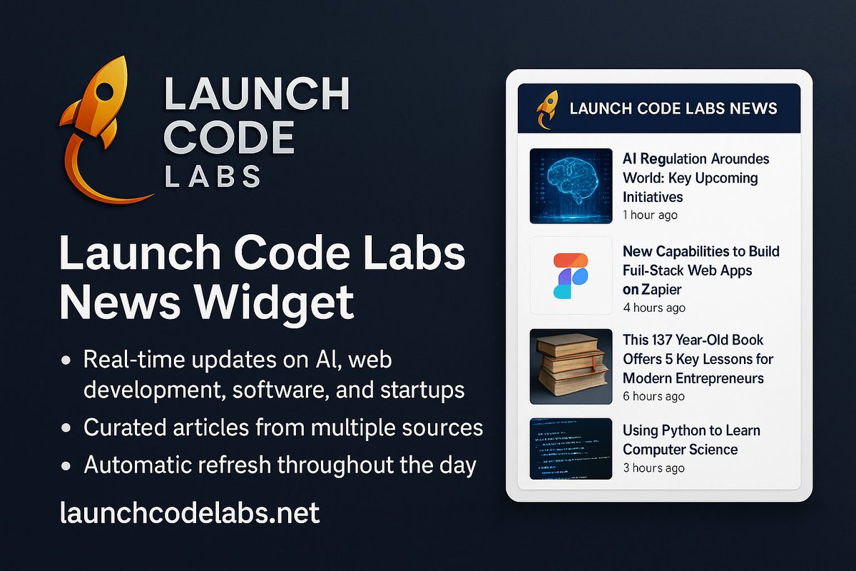 Danny57937327's tweet image. 🚀 Launch Code Labs News Widget is LIVE!
Real-time updates on AI 🤖 | Dev 💻 | SaaS ⚙️ | Startups 💼 — refreshed throughout the day.

📰 Widget → share.google/t3kgww9UN6rILd…
if you like what you see visit us at:
🌐 Website → launchcodelabs.net

Stay informed with one tap. ⚡