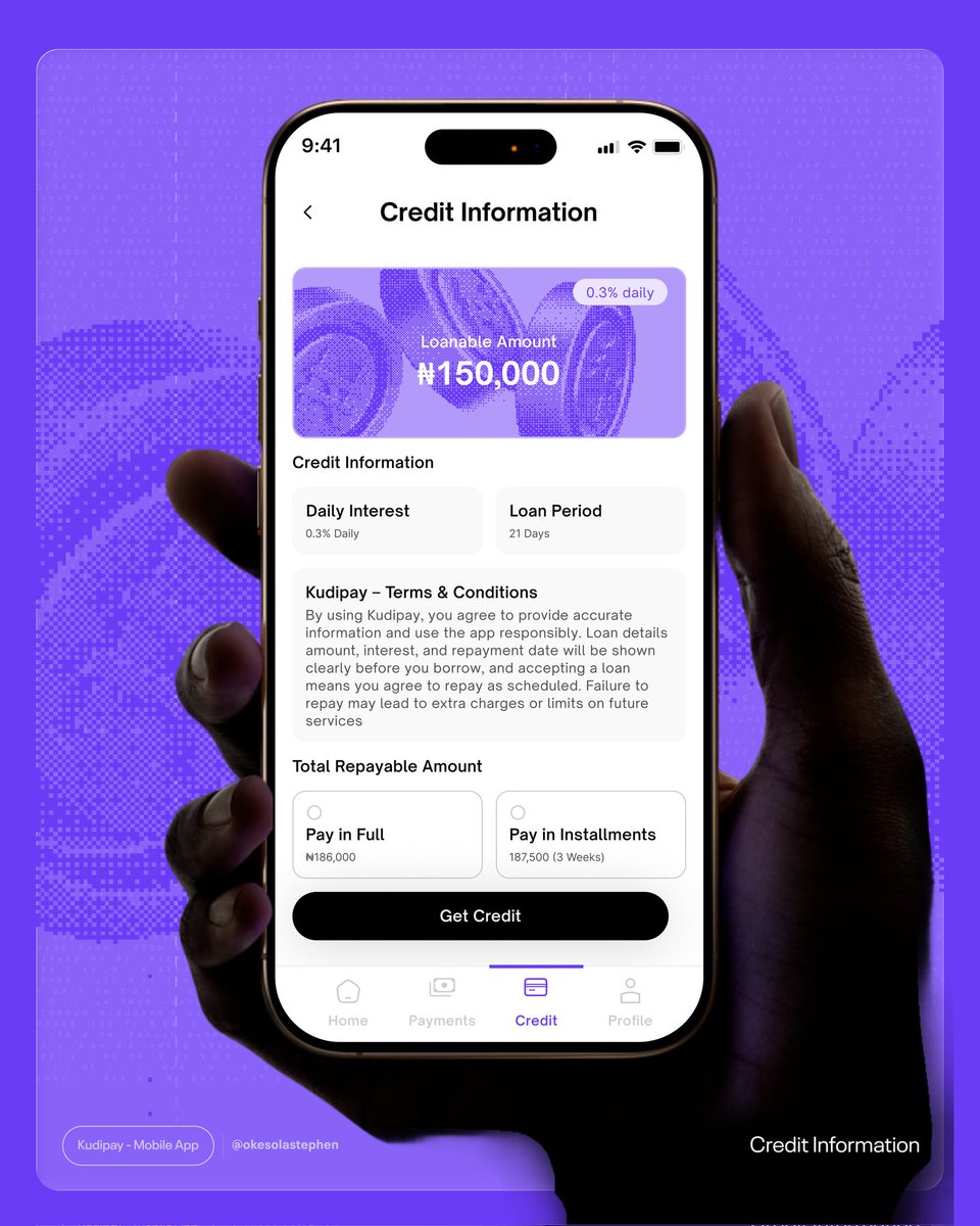 OkesolaAyomide's tweet image. Credit Information section for Kudipay. ✨

Focused on letting users have easy access to every detail that matters before taking credit.

#ProductDesign #FintechDesign #UIDesign #UserExperience #DesignFlow #AtoZ #LetterK