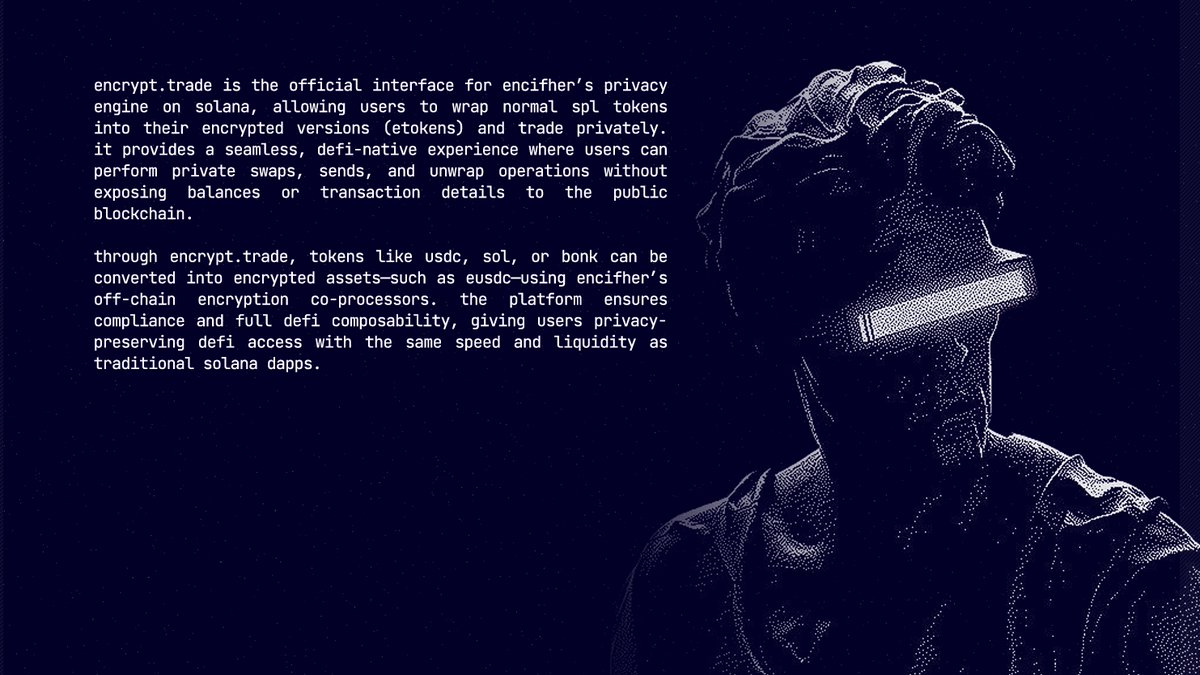 golden4444guy's tweet image. activities were visible.

That’s why privacy is becoming a must, not an option.
This is exactly what #encrypt.trade was built for.

It brings privacy to Solana, giving you a clean way to make private payments, private swaps, and private transfers without leaving a public trail.