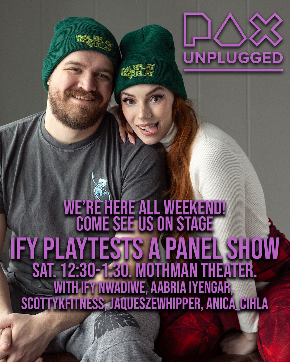 NerdyNightly's tweet image. It BEGINS!!! We are going to be around all weekend but if you want a guaranteed spot we’re sharing the stage tomorrow with @quiddie, @jacqueszewhipper, @scottykfitness, @anica_cihla, and our hosts @ifynwadiwe &amp;amp; @ohmyemilylouise #PaxUnplugged