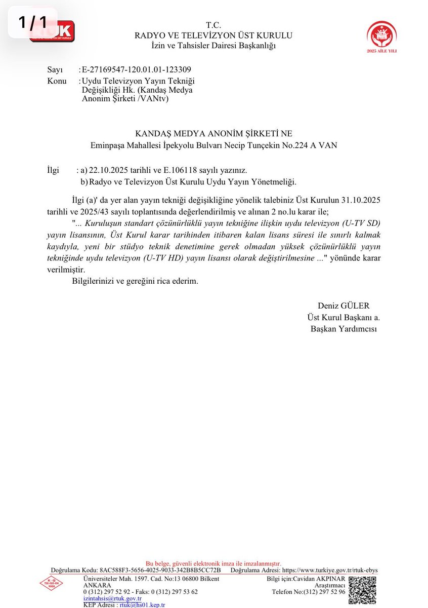 zahirkandas's tweet image. Herkesin mutlaka bir kişiliği vardır; Yüce Rabbim kimseyi kişiliksiz etmesin.

Van TV’nin usta yayına geçiş için gerekli onay yazısı biraz gecikince çeşitli yorumlar yapılmaya başlandı.
Nihayet onay yazısının gelmesi, hem ülkemiz hem de özellikle tanıtım konusunda büyük…